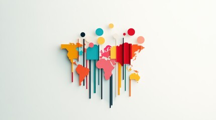Poster - A diverse group of entrepreneurs from different countries, collaborating on a global project, showcasing the power of international collaboration and innovation.