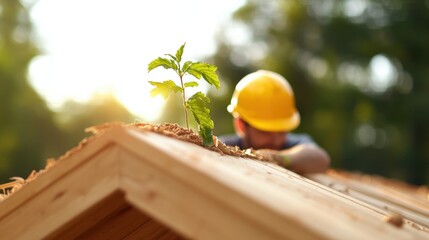 Poster - Volunteers working together to build a house for a family in need, demonstrating compassion and teamwork.