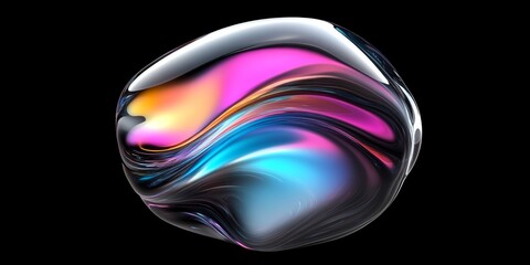Iridescent background crystal glass abstract shape