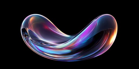 Iridescent background crystal glass abstract shape