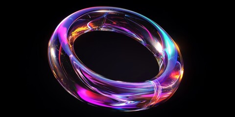 Iridescent background crystal glass abstract shape