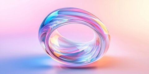 Iridescent background crystal glass abstract shape