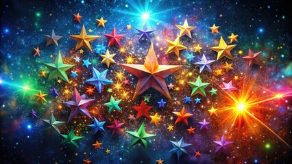 Wall Mural - colorful star cluster clip art for creative projects, illustrations, backgrounds and designs