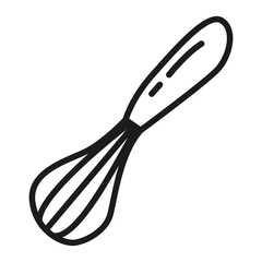 Whisk icon.Egg beater. Kitchen utensil cooking.Isolated on white background.Outline vector illustration.