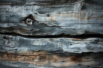 Poster - Weathered wooden surface displaying intricate textures and natural colors that illustrate age and resilience, suitable for backgrounds or artistic projects