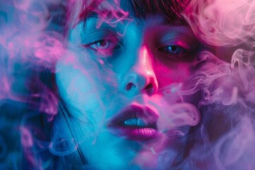Fototapete - A person dances energetically amidst colorful swirling lights creating a vibrant atmosphere at a nighttime celebration event