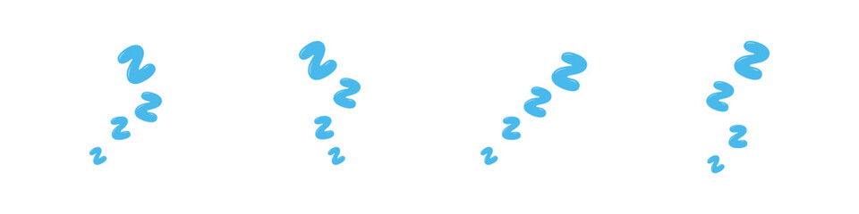 Poster - Speech bubble vector icon. Sleepy message bubble icon. A thought in a dream. Letters sign sleep vector. Zzzz dream bubble. Frame chat vector with sleep. Vector illustration.
