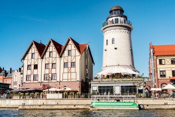 Beautiful summer view of the Fishing village in Kaliningrad the concept of tourism in Russia. Kaliningrad, Russia - 18 June 2024