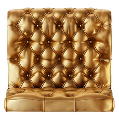 Poster - Golden leather upholstery with buttons forming squares, luxurious and comfortable furniture