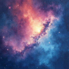 Wall Mural - dramatic twilight sky, vibrant pink and blue clouds