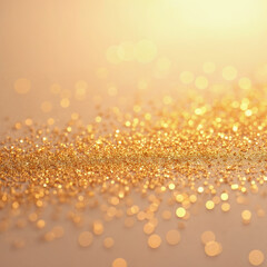 Wall Mural - gold glitter, sparkling texture, bokeh background, warm lighting, abstract golden pattern, shimmerin