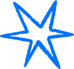 Wall Mural - star shape. abstract hand drawn crayon irregular element. cartoon outline burst. paper cut spiky geo