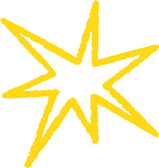 Wall Mural - star shape. abstract hand drawn crayon irregular element. cartoon outline burst. paper cut spiky geo