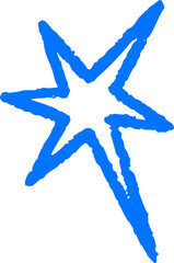 Wall Mural - star shape. abstract hand drawn crayon irregular element. cartoon outline burst. paper cut spiky geo