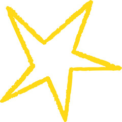 Wall Mural - star shape. abstract hand drawn crayon irregular element. cartoon outline burst. paper cut spiky geo