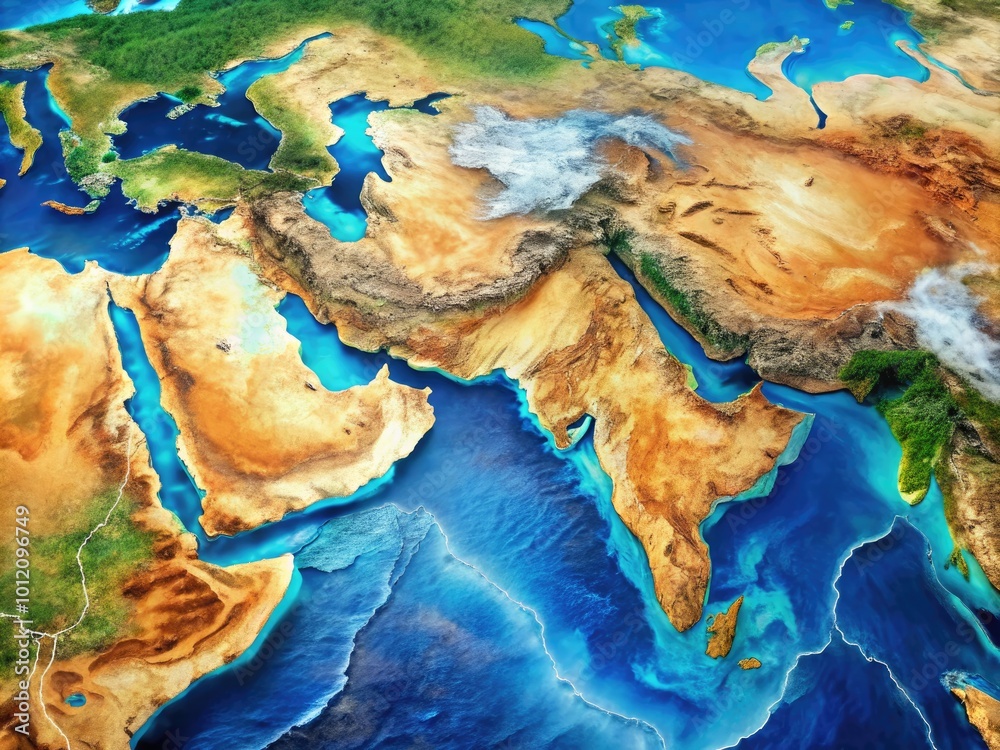 Detailed Map of Middle East and North Africa Highlighting Countries and ...