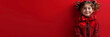 © Pakamas - Playful Cartoon Style Oversized Red Bow with Blank Space