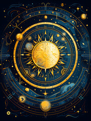 Abstract mystic astrology dark background	