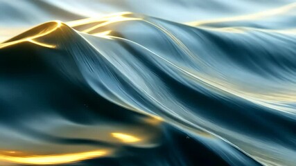 Poster - Golden sunlight reflecting on ocean waves, abstract nature scene. Serenity and tranquility concept