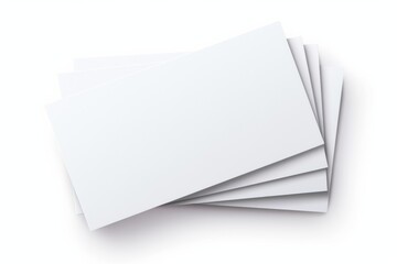 Wall Mural - stack of blank business cards on grey background: high-resolution mockup template with white paper f