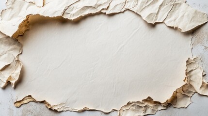 Poster - torn paper frame with a blank center for creative design or text placement.