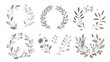 © Tunsale - Minimalistic botanical wedding frame elements -- AI Generated