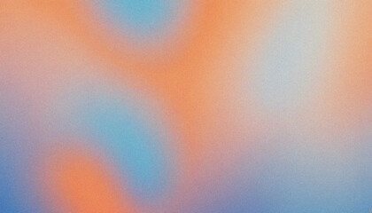 Wall Mural - grainy gradient background abstract color wave backdrop orange, grey, blue. smooth wave design featu