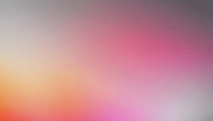 Wall Mural - grey, pink, orange, red glowing gradient abstract color flow on background. elegant grainy header wi