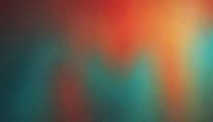 Wall Mural - red, orange, cyan, green grainy summer background noise texture banner header poster retro design. s