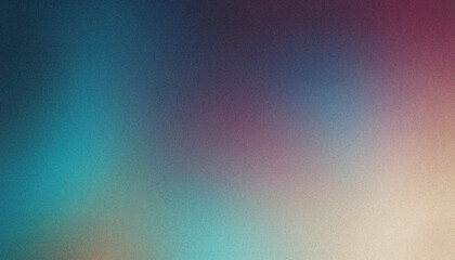 Canvas Print - Teal Blue, Rich Plum, Warm Beige Neon colors flow. Smooth grainy texture featuring vibrant grainy gradient waves