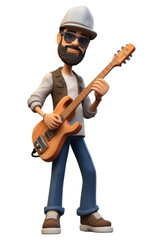 Wall Mural - PNG Musician cartoon guitar adult.