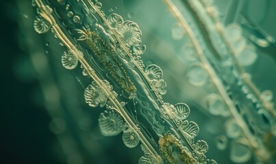 Poster - A close-up view of a plant with intricate details. AI.