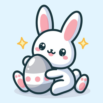 A rabbit with easter Egg illustration