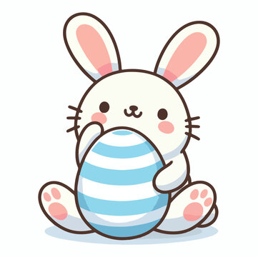 A rabbit with easter Egg illustration
