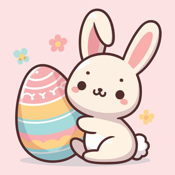 A rabbit with easter Egg illustration