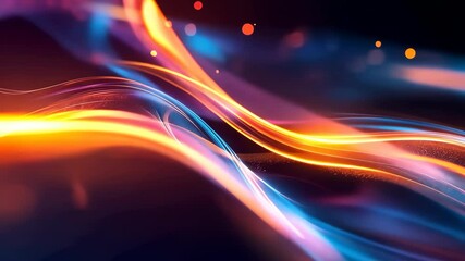 Aufkleber - abstract vibrant light trails on dark background, futuristic energy concept