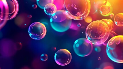 Aufkleber - Colorful soap bubbles floating against a vibrant background