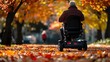 © Horizen - Autumn stroll: elderly man navigating park on advanced mobility scooter