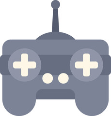 Poster - Grey remote control with antenna transmitting signals, control for a drone, car or other electronic device