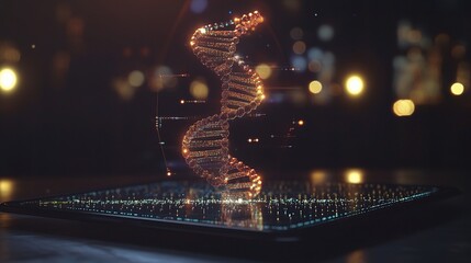 Poster - Digital DNA Visualization in Futuristic Environment