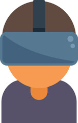 Poster - gamer is using a virtual reality headset to play a game in the metaverse