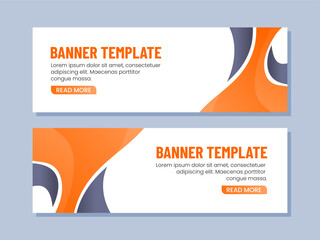 Wall Mural - Business banner template design with orange shape