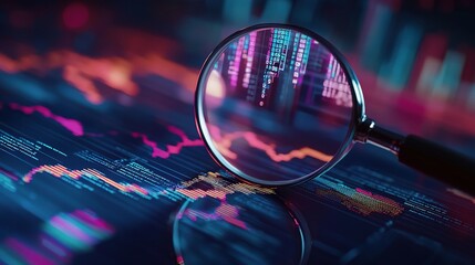 Poster - Data Analysis with Magnifying Glass on Digital Charts
