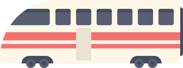 Poster - simple and colorful vector icon of a modern high speed train, representing public transportation