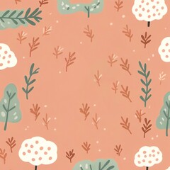 Poster - Peach Background with Trees