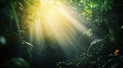 Wall Mural - Sunlight Breaking Through Jungle Canopy