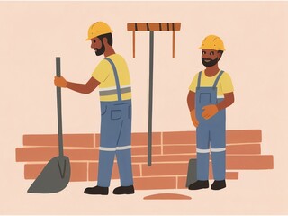 Construction Workers with Tools