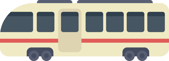 Poster - this vector illustration features a modern tram, providing a quick and convenient mode of transporta