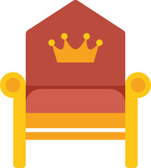 Poster - Golden royal throne with crown embroidered backrest representing power, monarchy and kingdom