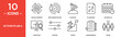 © Raw - Action Plan and Development Icon Set: 10 Line Icons Including Implementation, Planning, Schedule, and Team